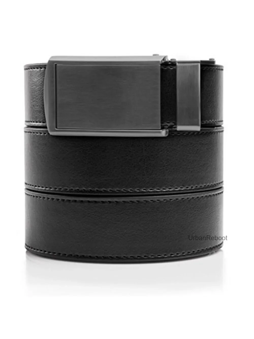 Men's No-Holes Ratchet Belt Adjustable Vegan Leather Faux Leather